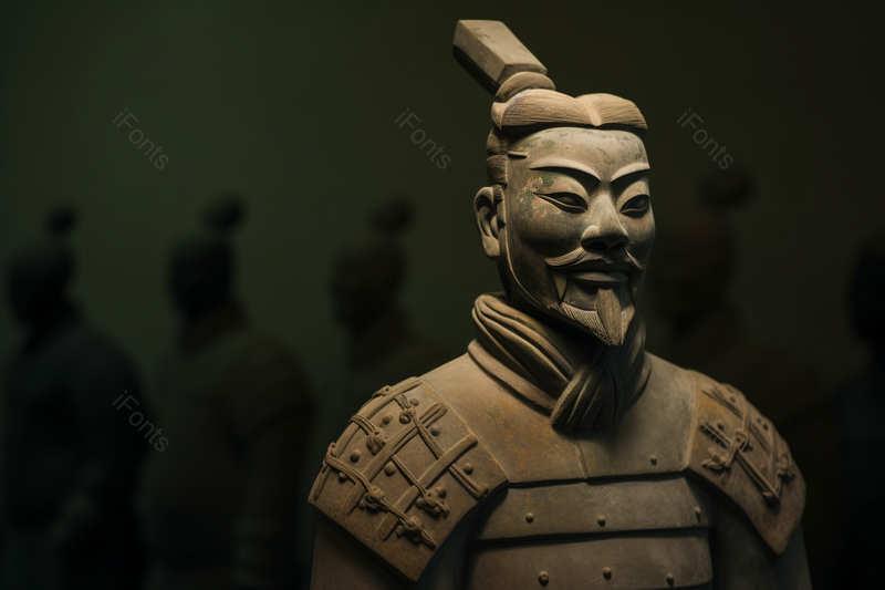 陕西西安秦始皇陵墓坑出土的工艺精良的兵马俑特写,高清,摄影图,摄影图片,图片大全,摄影图免费下载